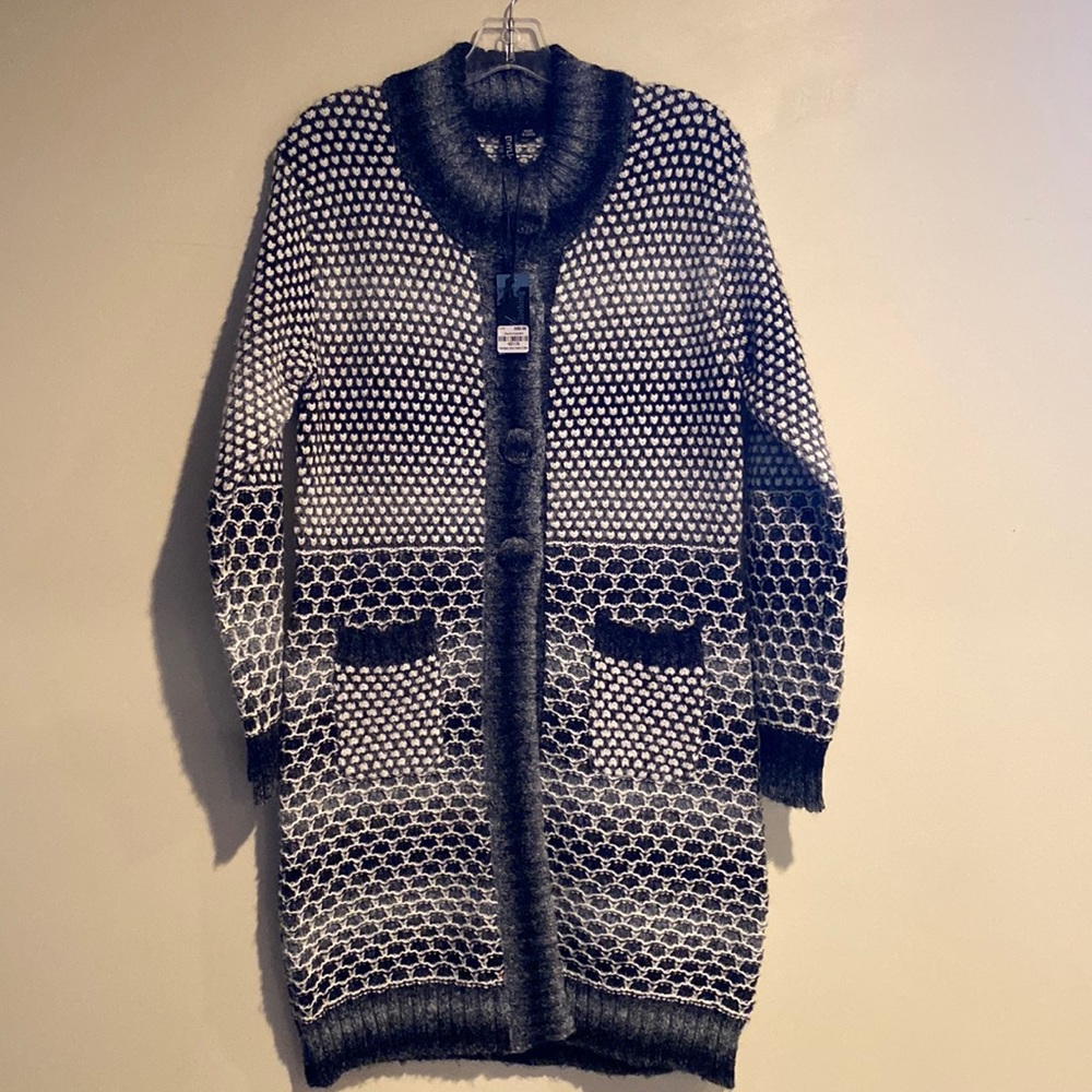 ETHYL clothing NWT Cardigan gray button down size Large
